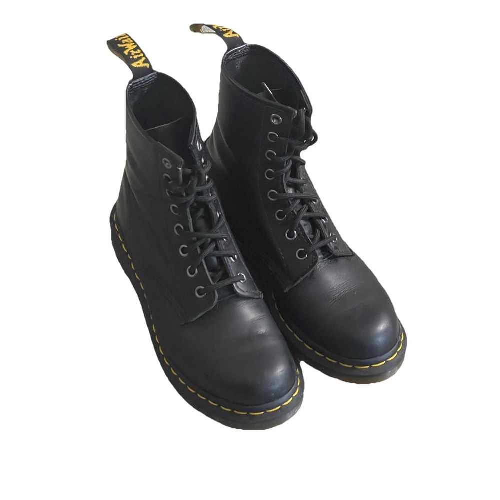 Doc Martens‎ 1460 Black Leather Combat Boots Womens 7 Mens 6 Lace Up EUC Docs